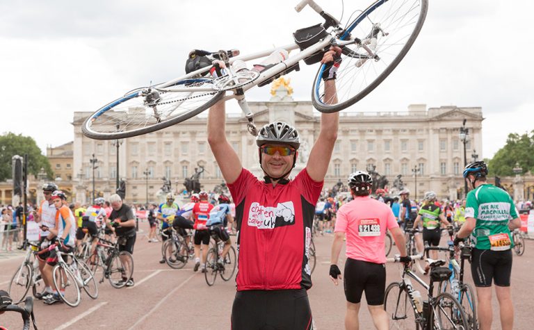 happy cyclist