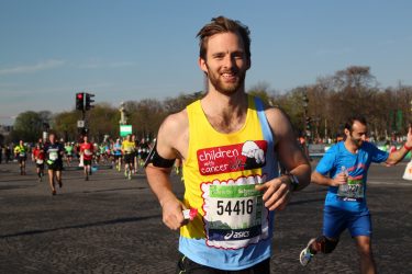 Ben running the Paris Marathon