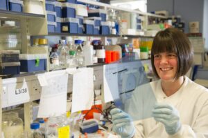 A woman in a laboratory