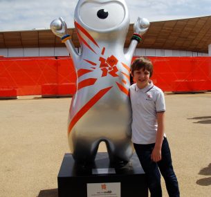 liam with Olympic mascot