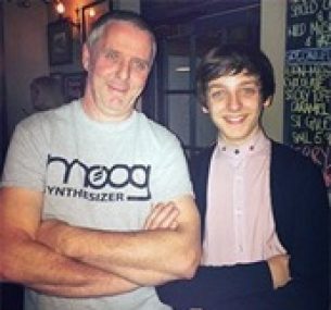 15-year-old Liam with his dad.