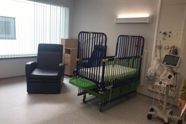 A bed in the Paul O'Gorman Centre at Birmingham Children's Hospital
