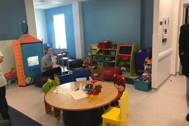 Paul O'Gorman centre play area at Birmingham Children's Hospital