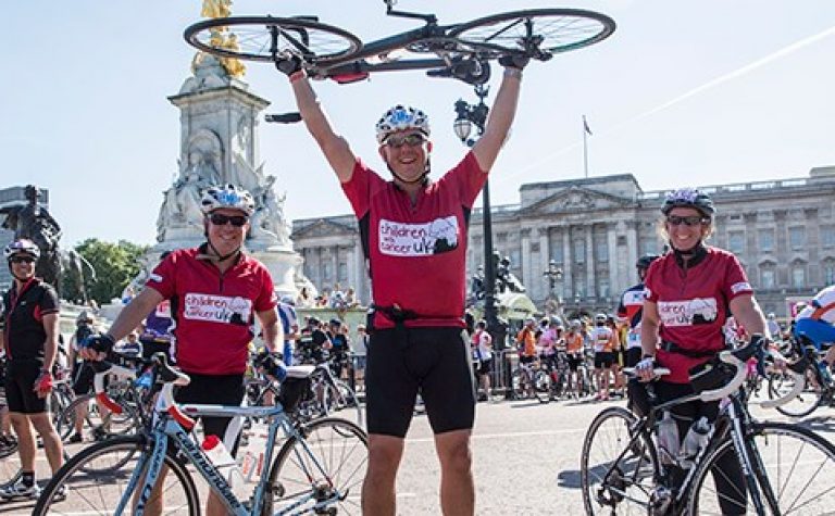 cyclists on the finishing line