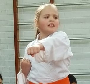 Erin practising martial arts