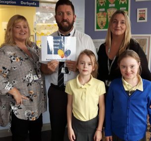 hollie with poppie sister and school teachers oct 2018