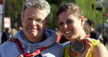 Image of Courtenay, hodgkin lymphoma survivor, and her dad