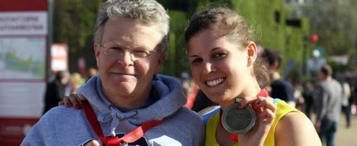 Image of Courtenay, hodgkin lymphoma survivor, and her dad