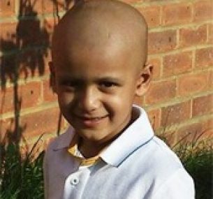 Raj was diagnosed with a brain tumour at just 2 years old