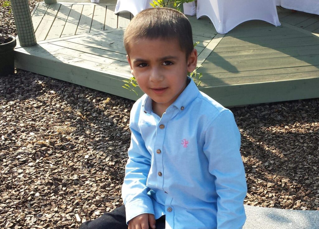Raj was two and a half years old when he was diagnosed with a brain tumour