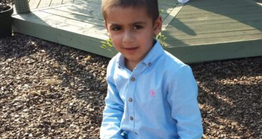 Raj was two and a half years old when he was diagnosed with a brain tumour
