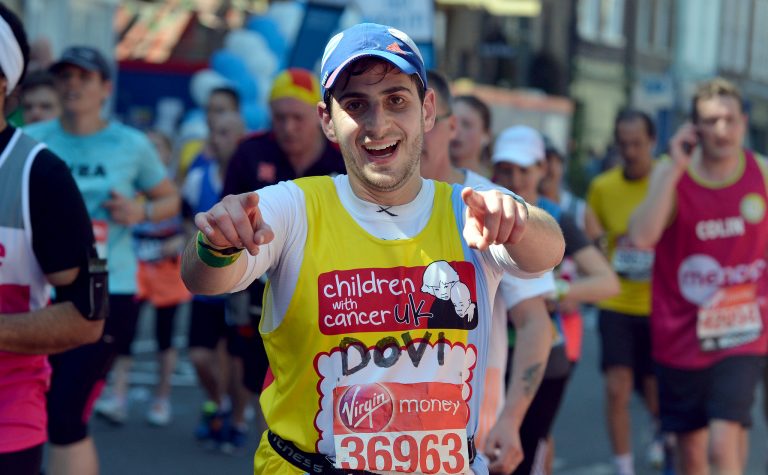 Man with london marathon charity place running