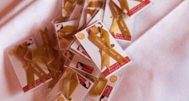 gold ribbons
