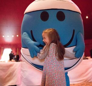 Mr Men and little girl at Zippos Circus