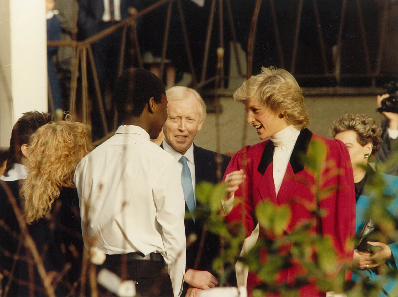 Princess Diana talking to children