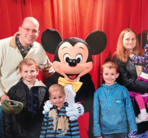 Disneyland Paris Mickey Mouse with jacob and family