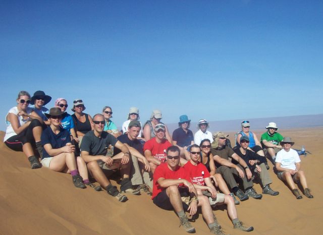 A group people in the desert