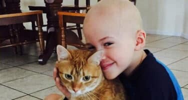 Justin with a cat
