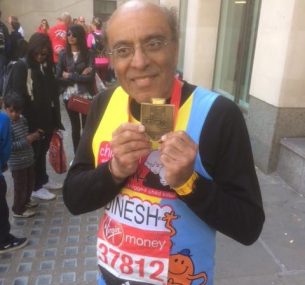 Dinesh London marathon runner