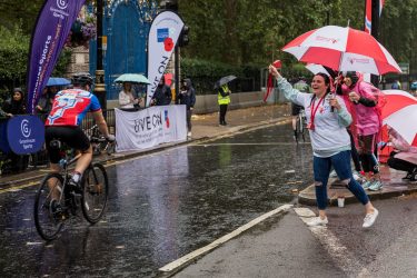 harity fan during Ride London race