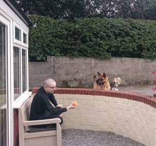 Ryan boy with two dogs