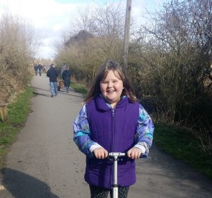 Girl on scooter