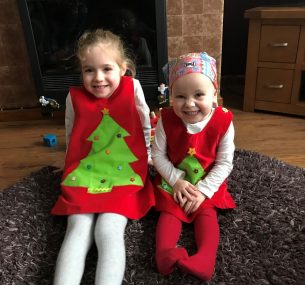 Girls in christmas dresses