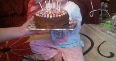 Jessica girl with birthday cake