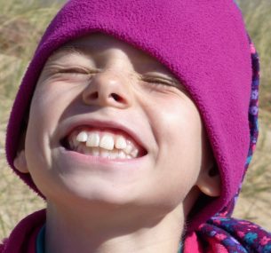 Girl with pink beanie