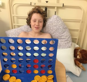 Ellie in hospital because of shingles otober 2017