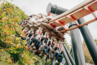 The children on a scary ride at Alton Towers