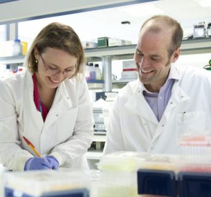 Researchers in the lab