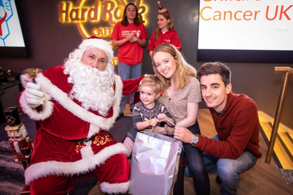 Lily and family meet Santa at Christmas event London