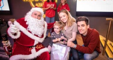 Lily and family meet Santa at Christmas event London