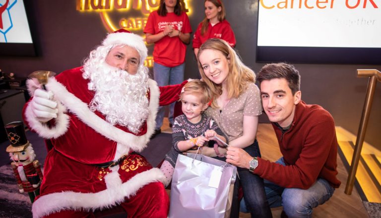 Lily and family meet Santa at Christmas event London