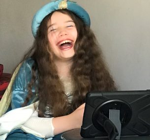 Tilly enjoying virtual party