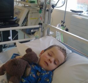 Harry in bed after First Chemo