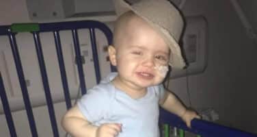 frankie wearing a sick bowl hat in hospital (1)