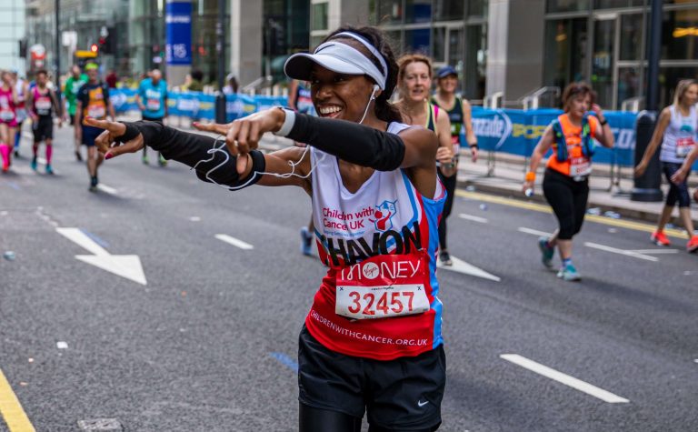 London Marathon 2021 runner with cap