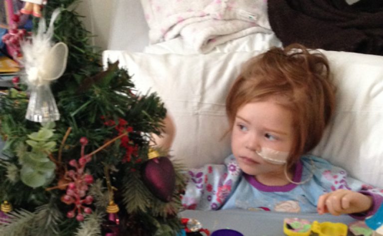 Bella Rose Christmas in hospital