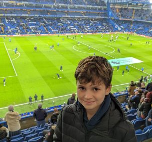 Jacob at Chelsea match in Jan 2022