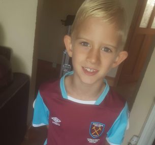 lenny in west ham football kit