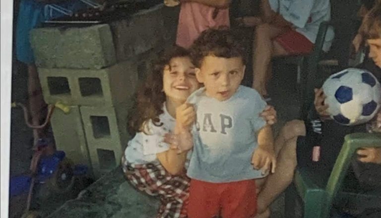 Luciano with his sister as toddlers