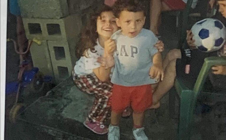 Luciano with his sister as toddlers