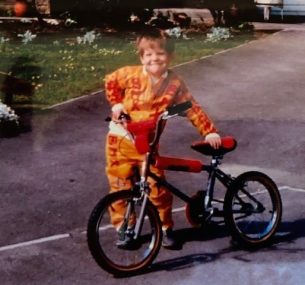 Christopher holidng bike