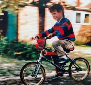 Christopher riding bike