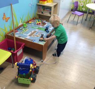 Dylan in hospital playroom