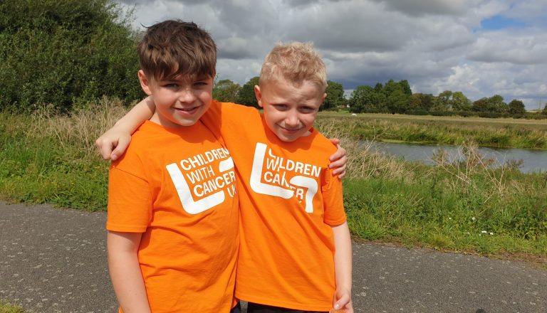 Teddy and Oliver in charity t shirts