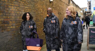 kitbrix bag and poncho being modelled