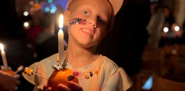 neive with a candle